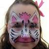 a watermarked face painting zebra