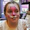 a watermarked face painting easter bunny pink