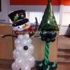 a balloon watermarked snowman and christmas tree